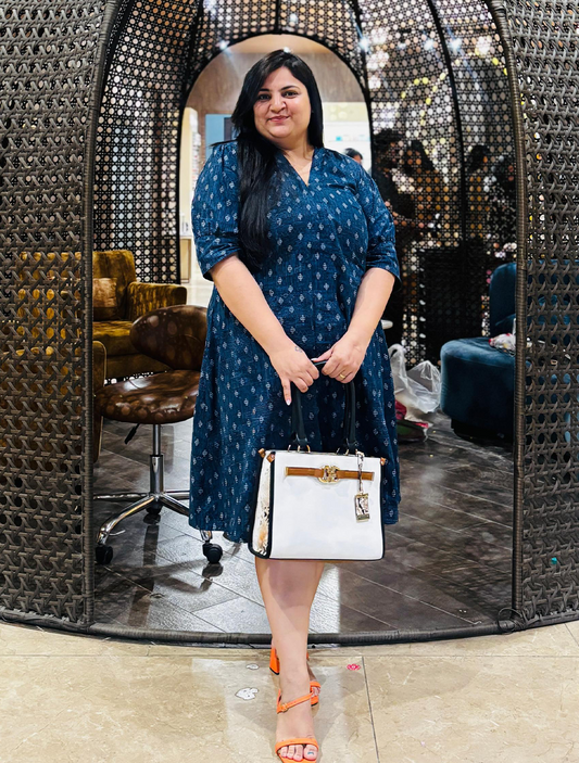 Indigo Cotton Kurti Dress