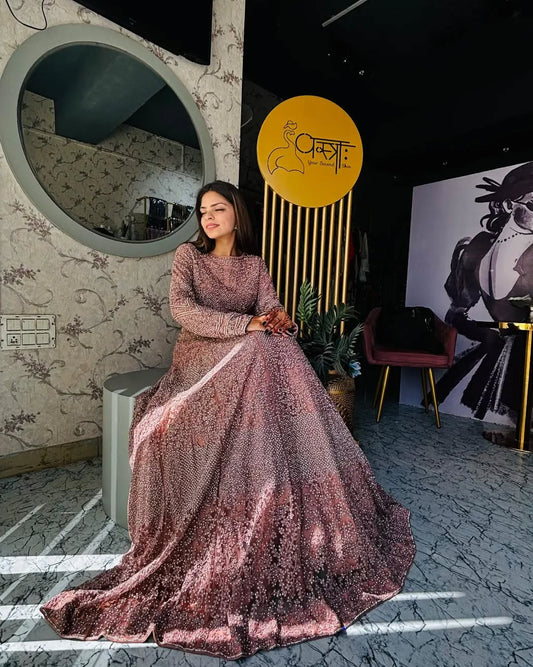 Blush Mirage Embellished Gown