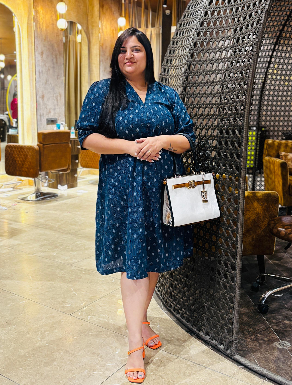 Indigo Cotton Kurti Dress