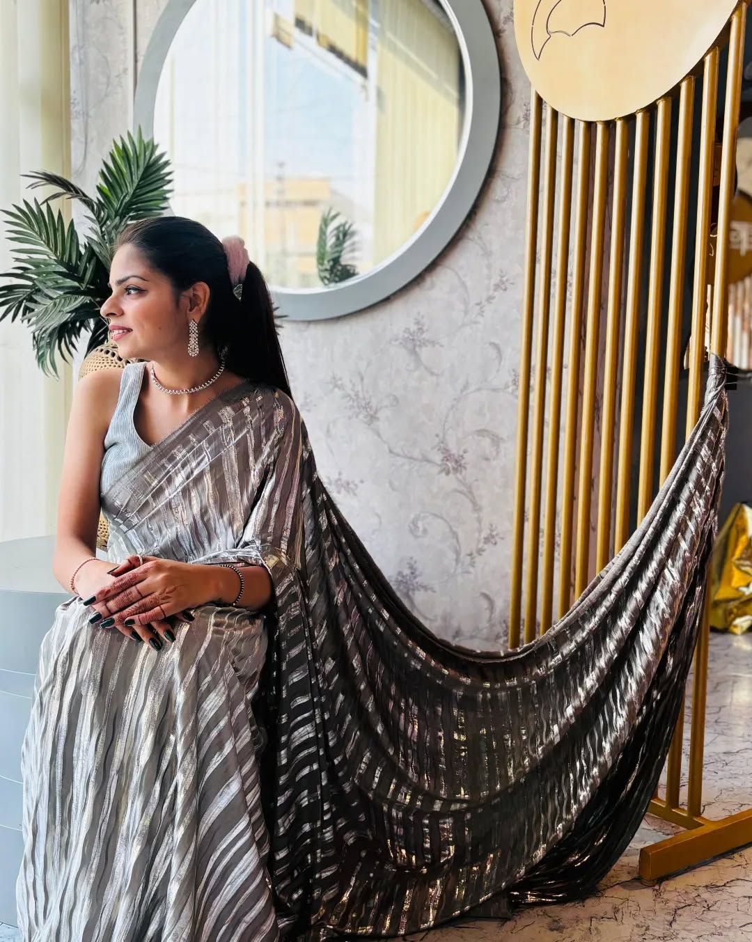 Chandrika Metallic Lycra Saree