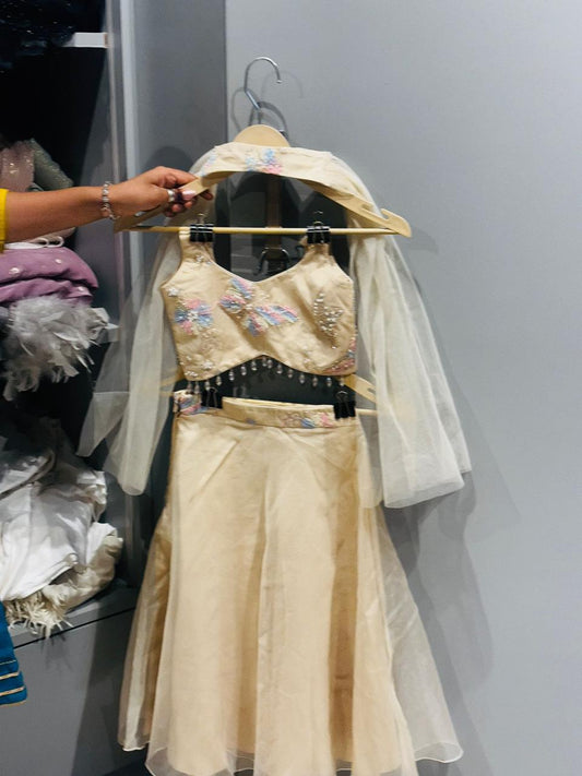 Kids Traditional Lehenga Choli Set with Sheer