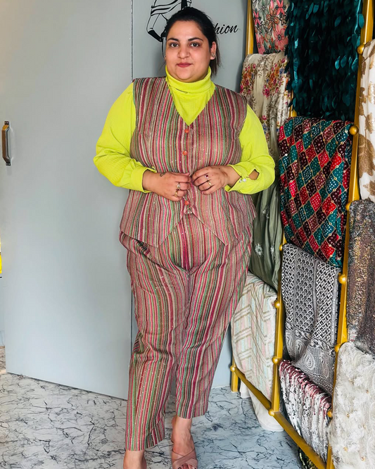 Vivid Stripes Co-ord Set – Neon Pop Edition