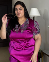 Berry Luxe Satin Shift Dress