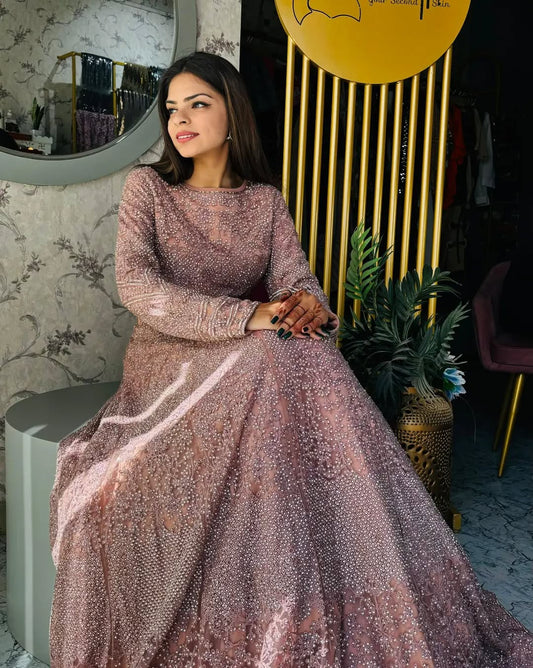 Blush Mirage Embellished Gown