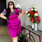 Berry Luxe Satin Shift Dress