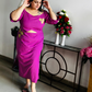 Orchid Radiance Cut-Out Midi Dress