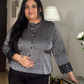 Moonlit Luxe hand work Satin Top