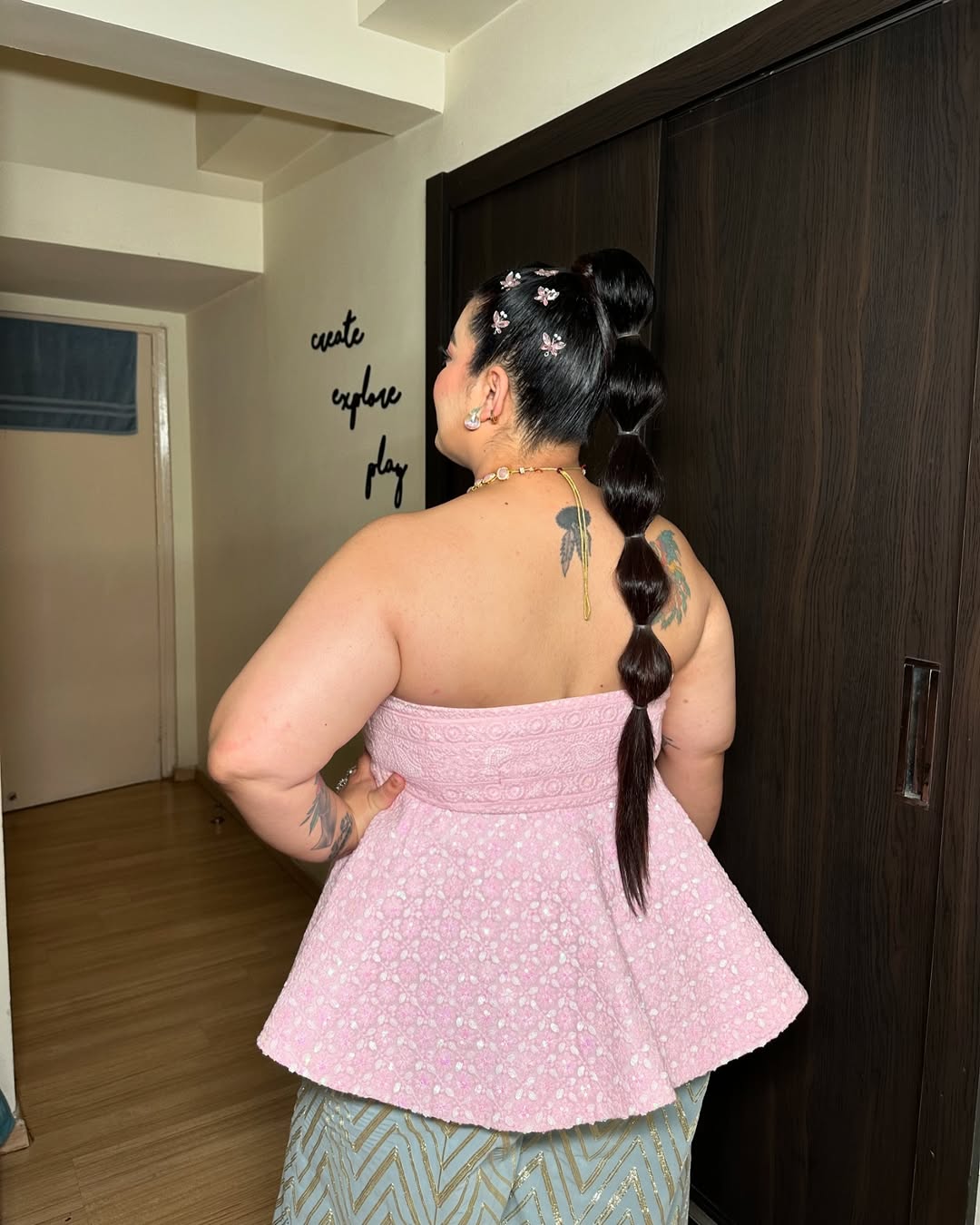 Blush Lotus Peplum Ensemble