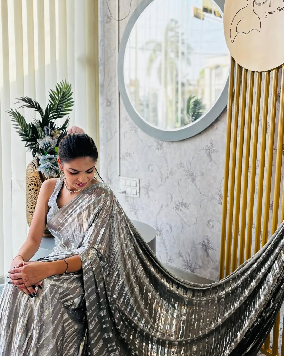 Chandrika Metallic Lycra Saree