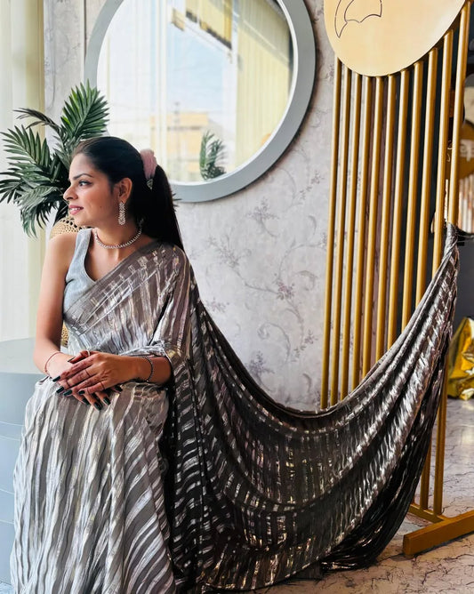 Chandrika Metallic Lycra Saree