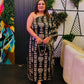Golden Tribal One-Shoulder Dress