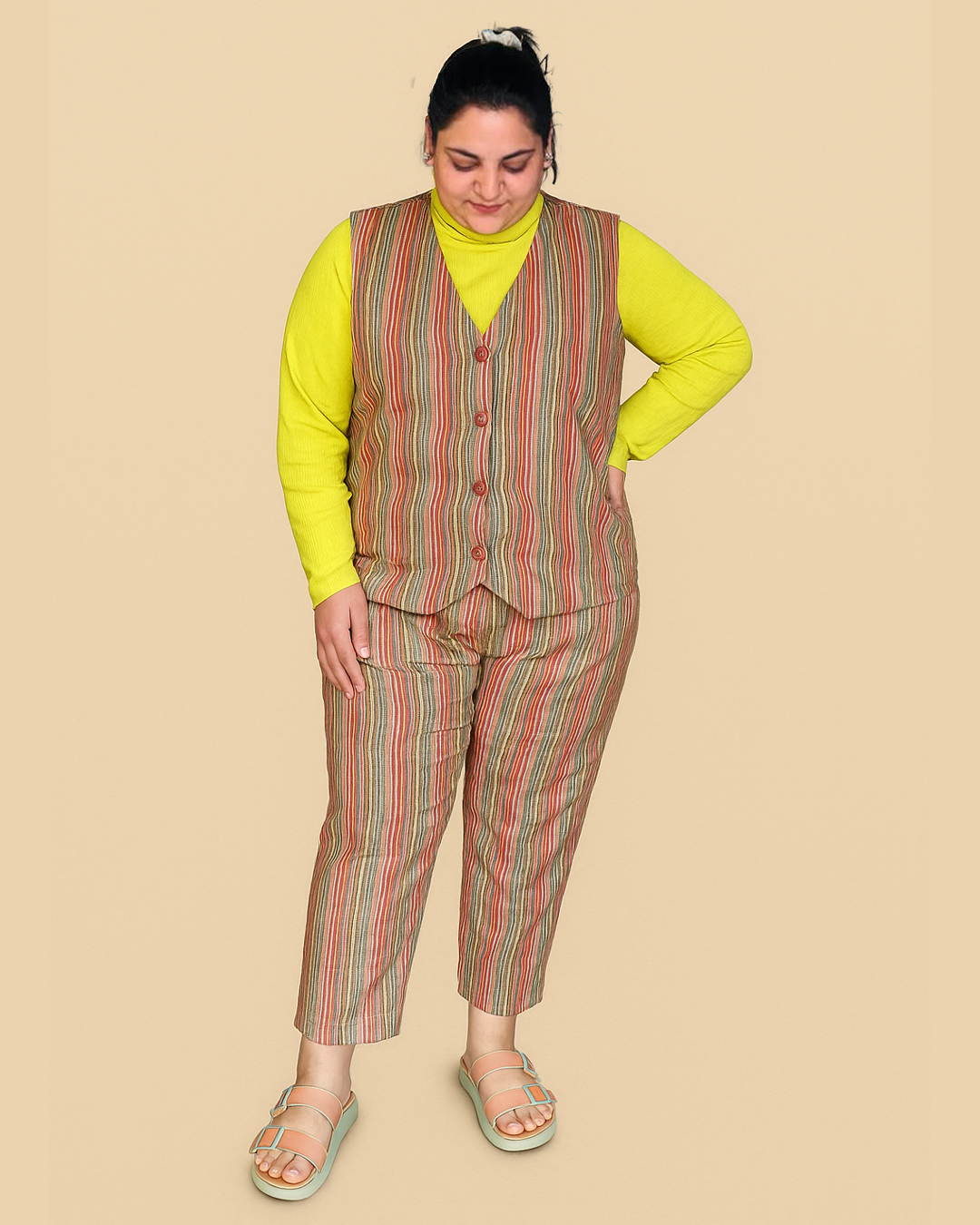 Vivid Stripes Co-ord Set – Neon Pop Edition